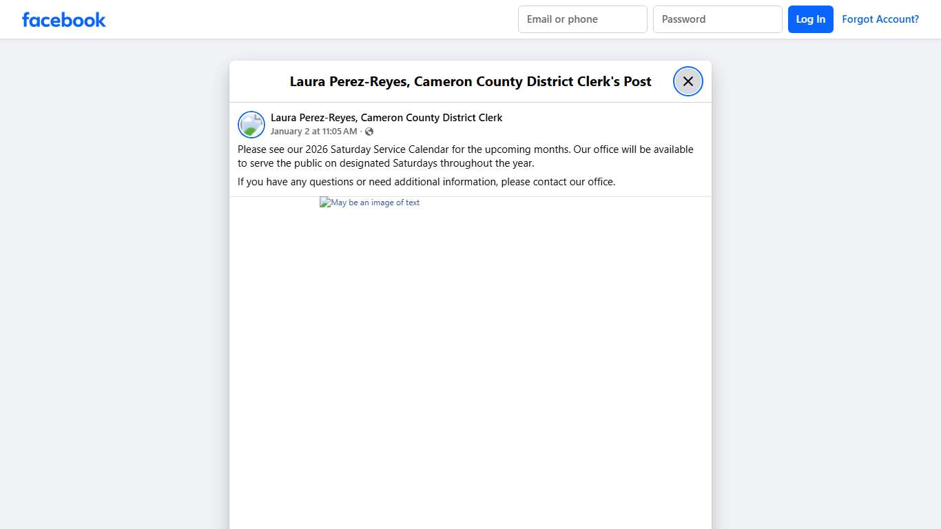 Please... - Laura Perez-Reyes, Cameron County District Clerk Facebook