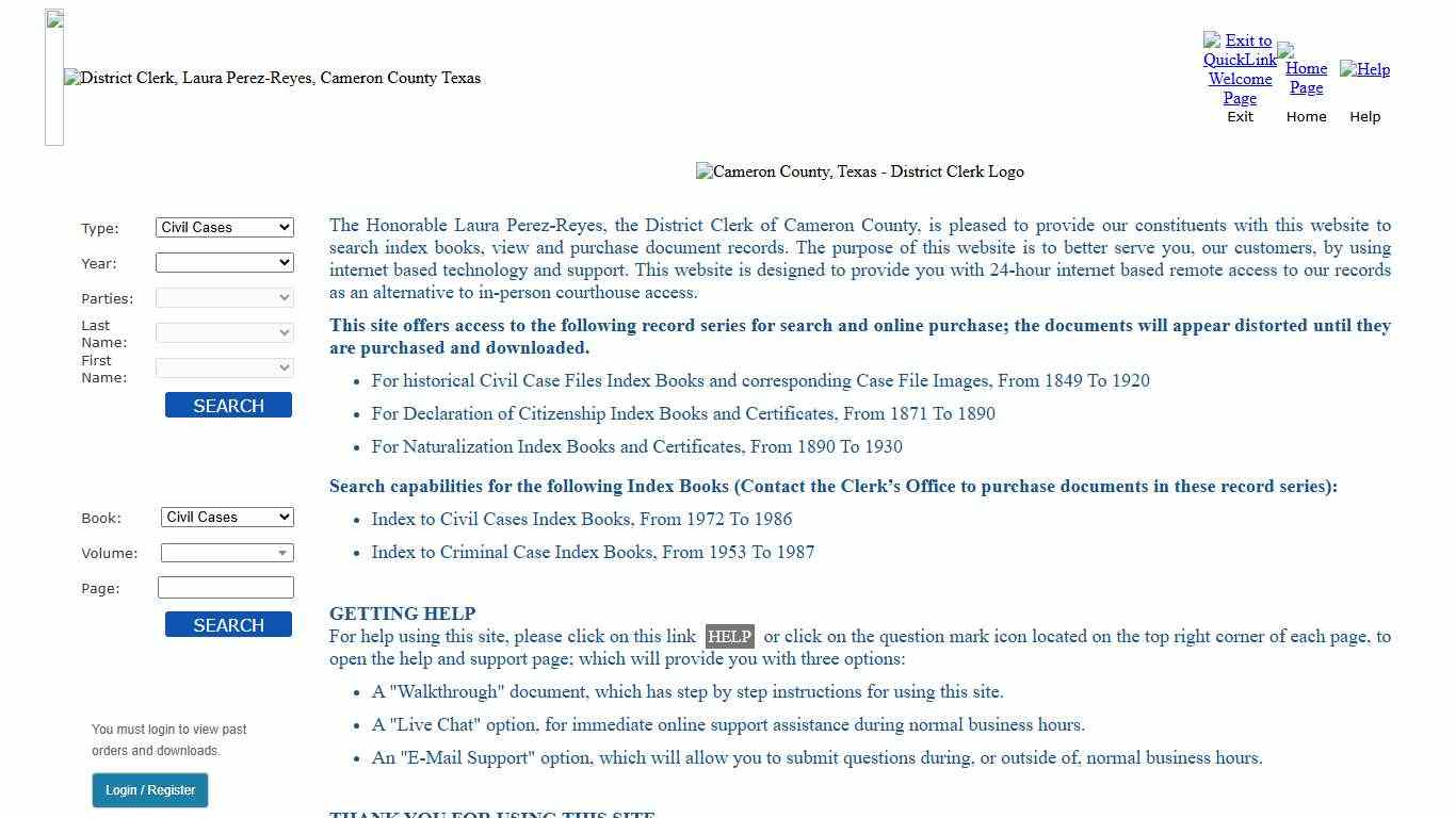 QuickLink - Cameron County, Texas - District Clerk