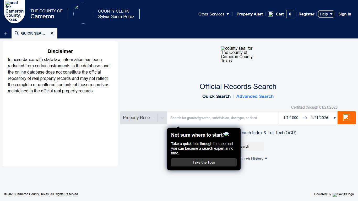 Official Record Search - Quick Search